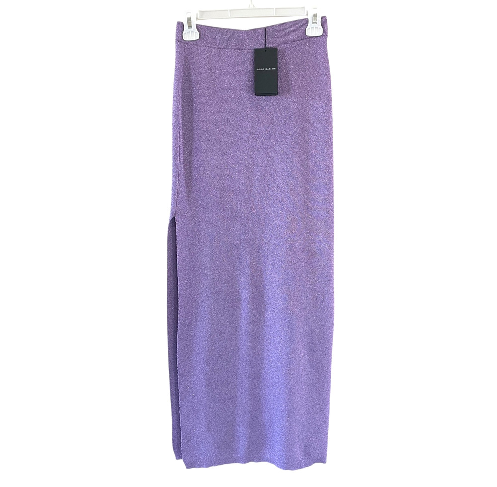 DODO BAR OR Loren Women's Size Small/IT 40 Purple Metallic Maxi Skirt NEW w/TAGS